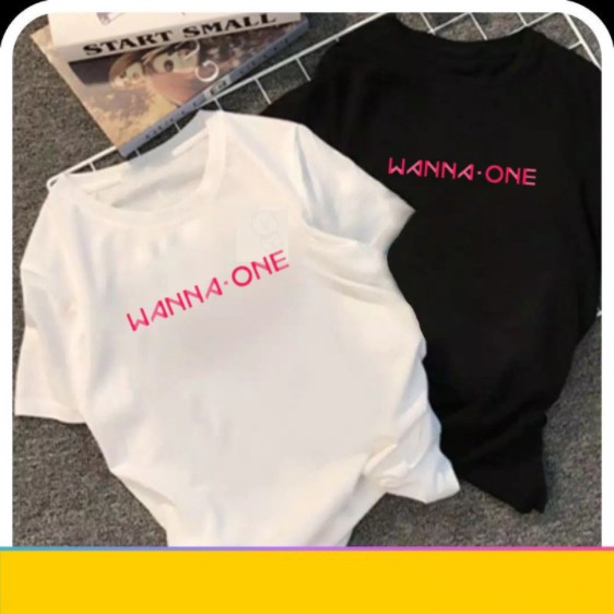 KAOS DISTRO CUSTOM COTTON COMBED 30'S WANNA ONE TULISAN DEPAN KOREA KPOP