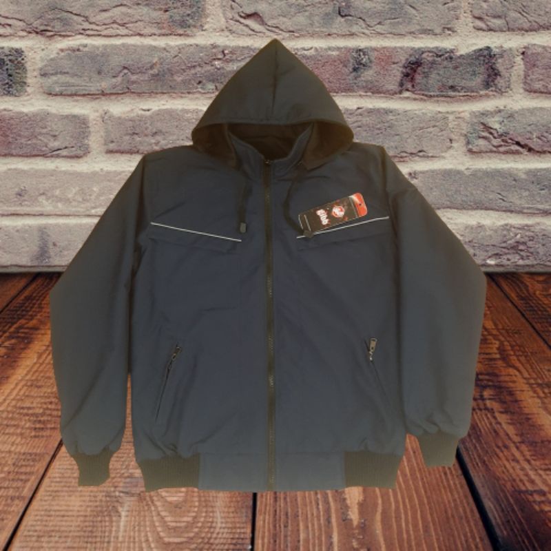 Jaket Zipper hoodie polos pria wanita terbaru bahan taslan JN premium tebal