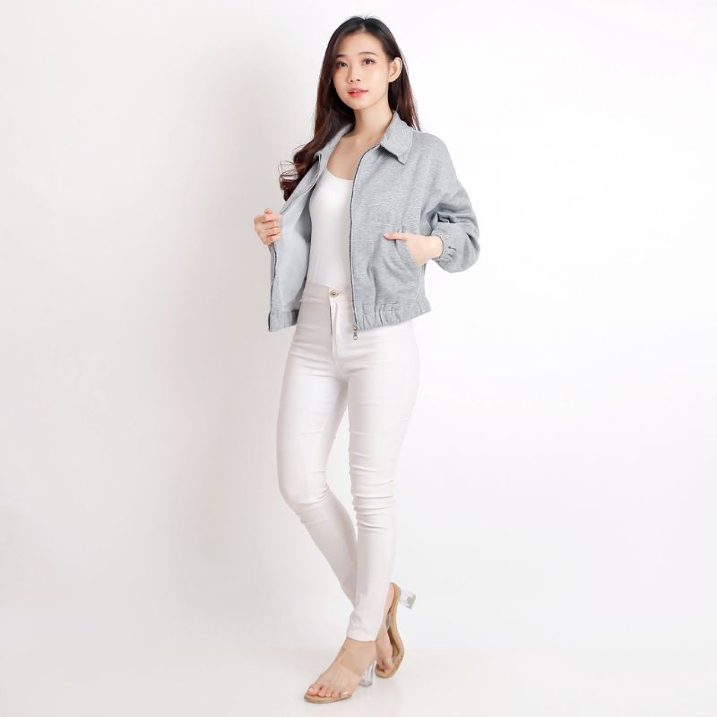 Sweater Size M.L.XL Jacket Vida Collar Crop | Jacket Wanita Crop | Style Korean / Jaket Outwear crop Wanita