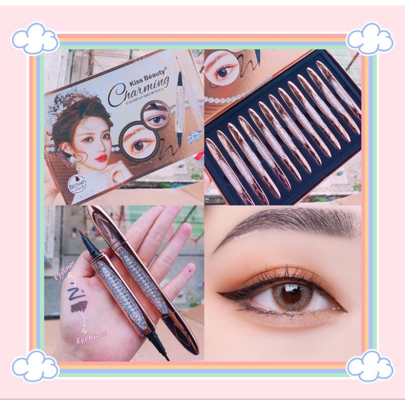 PROMO ECER!!!EYELINER&amp;EYEBROW PENCIL CHARMING KISS BEAUTY 59060