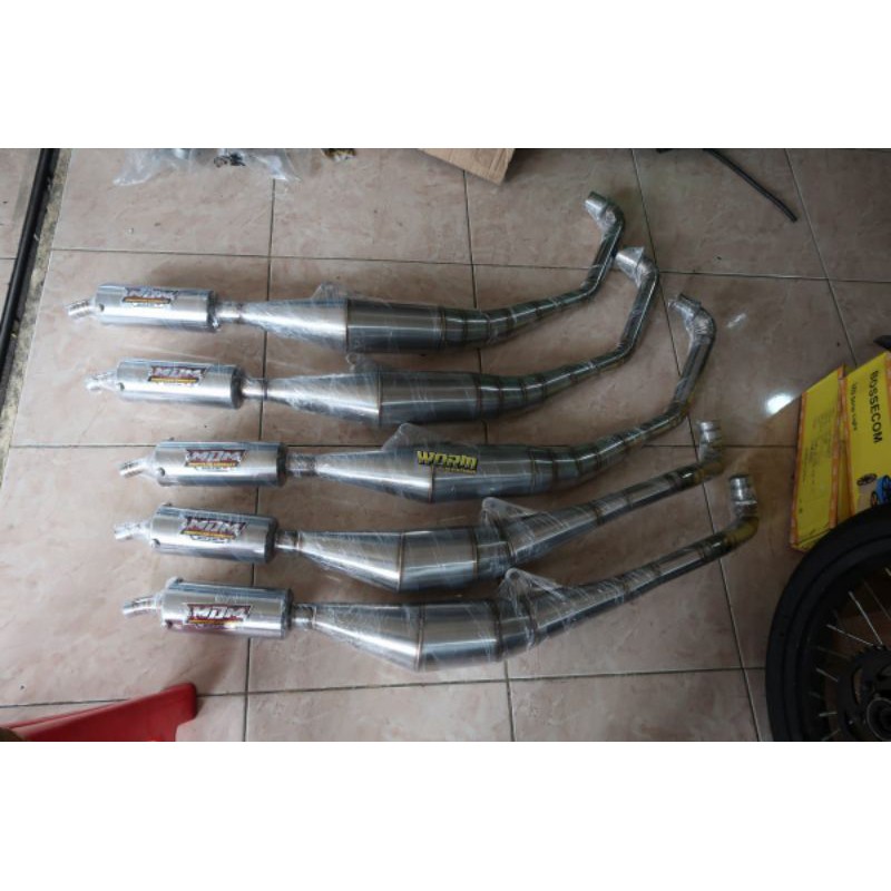 Knalpot Standar Racing MDM Racing Full Stainless Satria Hiu Satria Luma F1ZR Bunyi Mantap