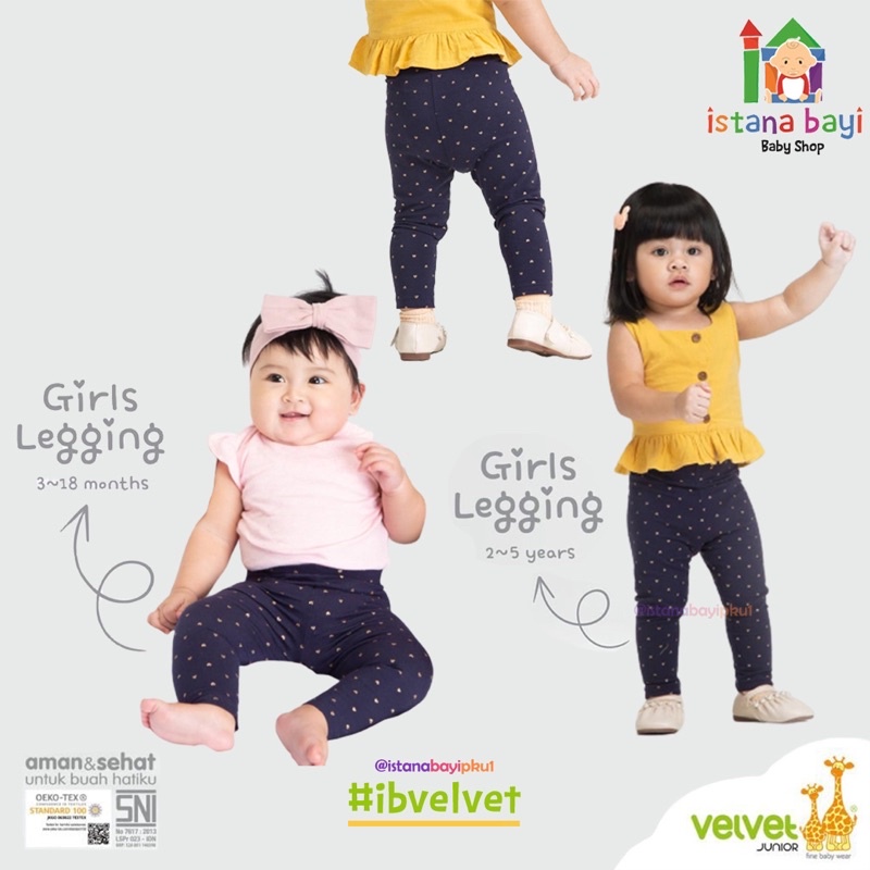 Velvet Junior Legging Anak Girl / Legging Bayi