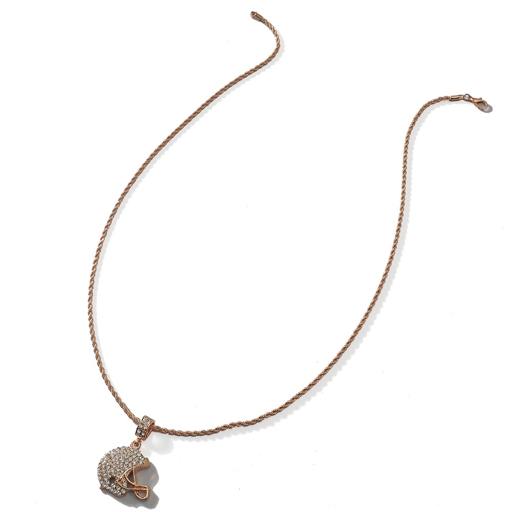 Hu Hu Hu Hu Hu Alat Bantu Pasang Kacamata♡ Kalung Liontin Bentuk Topi Rugby Aksen Berlian Imitasi Gaya Hip Hop Untuk Unisex