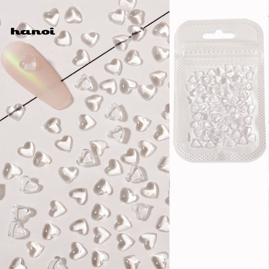 Han 100Pcs / Kantong Manik-Manik Transparan Untuk Dekorasi Nail Art DIY