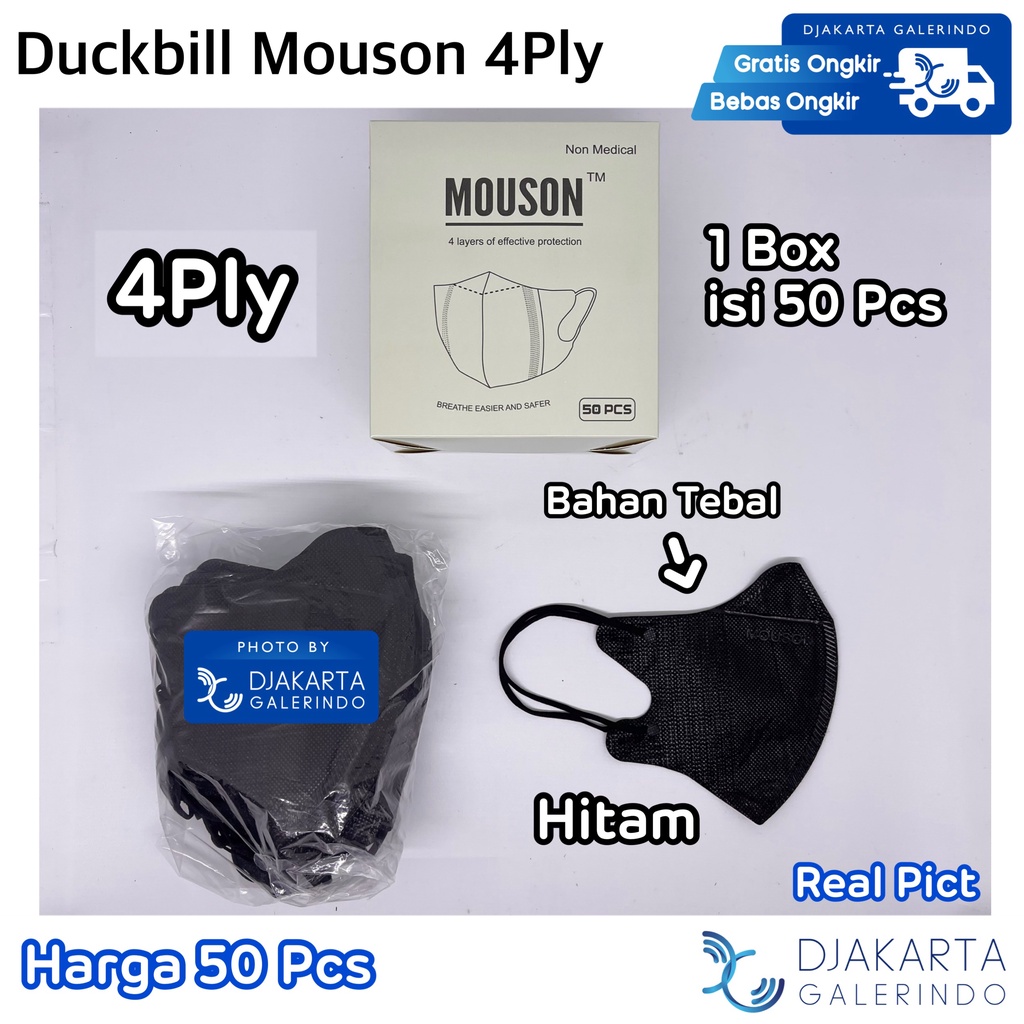 Masker Duckbill 4Ply Alkindo / Duckbill 4 Lapis Original