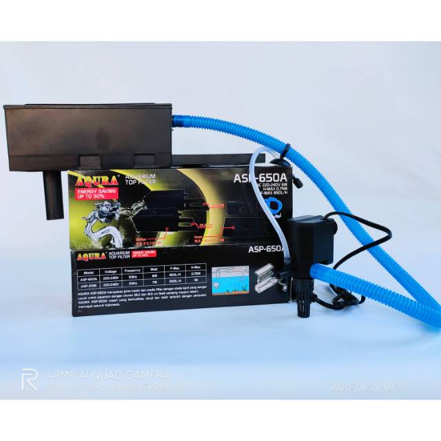 TOP Filter box komplit Aquarium seri 650 full set lengkap filter Gantung - filter atas aquarium aquascape