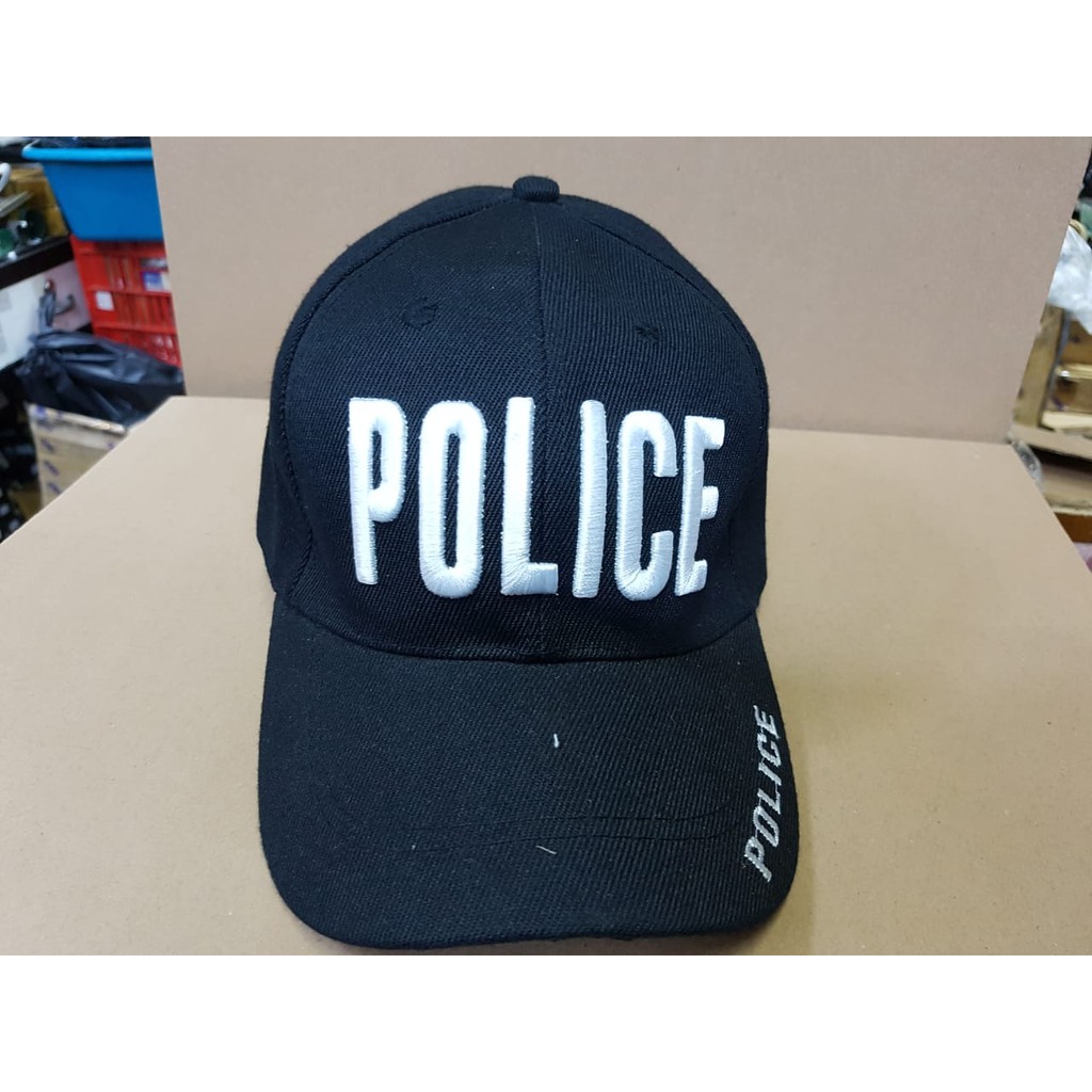 Best Seller! TOPI / HAT / CUP POLICE POLISI BLACK HITAM COTTON IMPORT Terbatas!