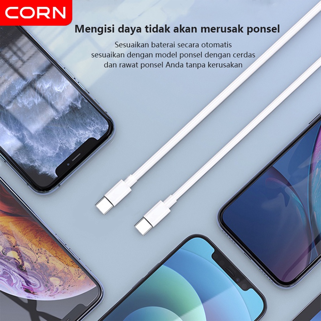 【Original】CORN Kabel Data 65W  Type-C to Type-C Fast Charge PD Quick Charge QC3.0A 1.2M TPE Kabel  untuk oppo vivo samsung