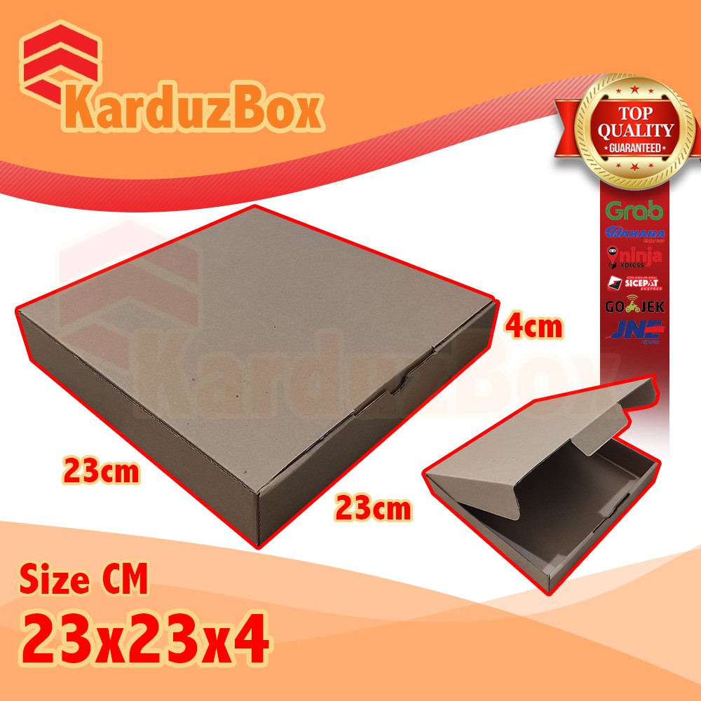 

23x23x4 kotak Kardus Packing Box Pizza, box hampers, box kado, kardus diecut polos