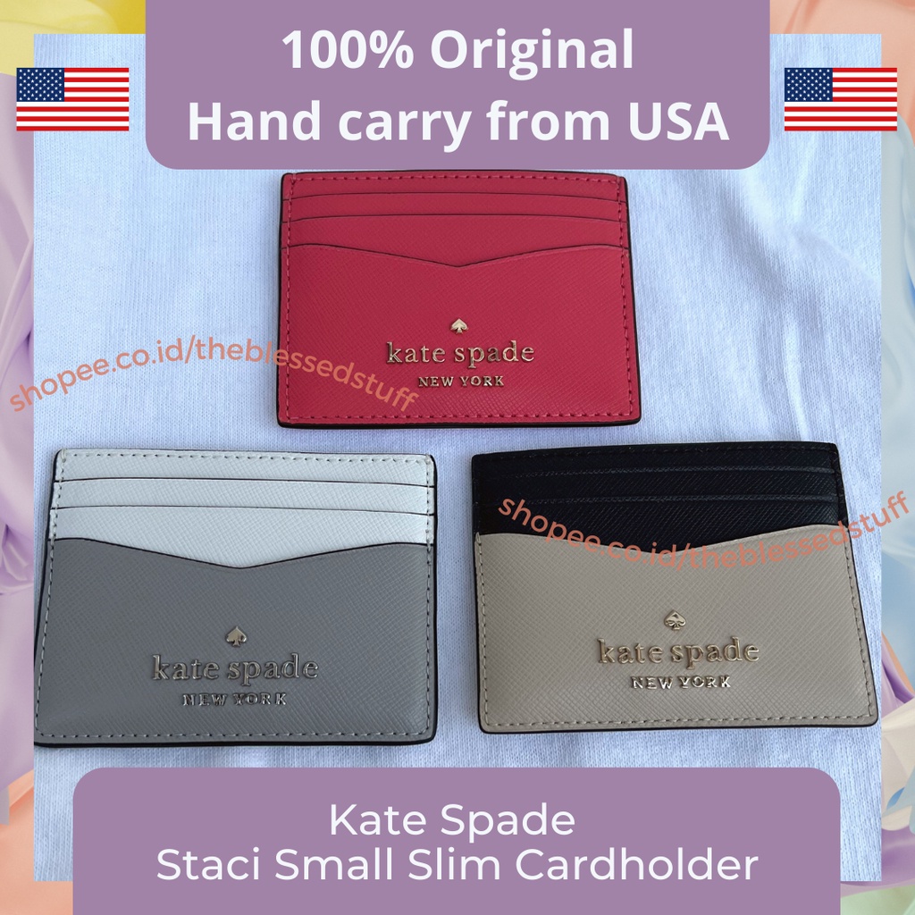 Kate Spade Small Slim Card Holder 100% Original USA / Dompet Kartu Wanita / Card Holder Wanita / Tem