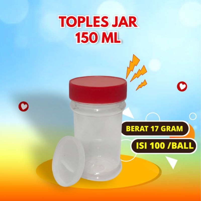 Toples jar 150ml/ toples sambal 150ml-Free Packing Kardus