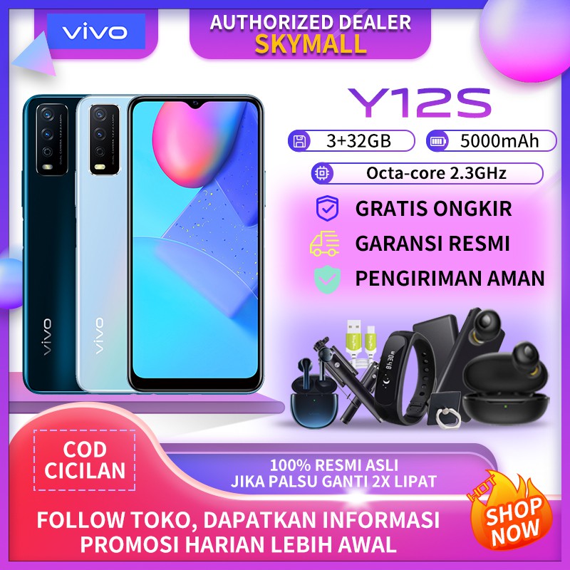 Vivo Y12S 3 32 Garansi Resmi promo asli 100% original baru