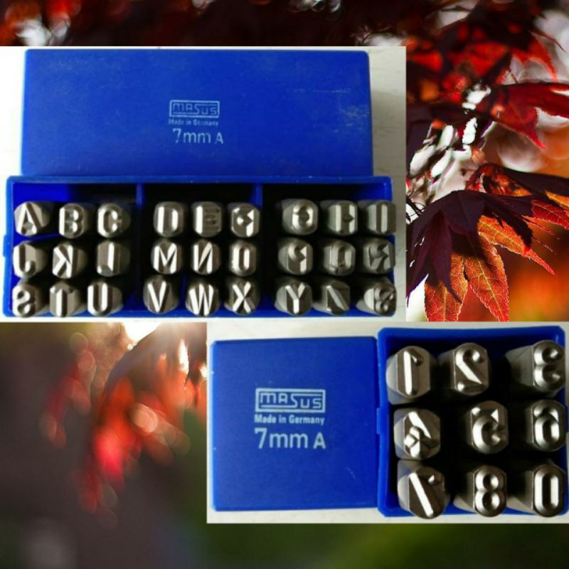 Ketok Huruf + Ketok Angka 7 Mm Huruf ketok Angka ketok MASUS Germany A - Z + 0 - 9 Stump punch Tool