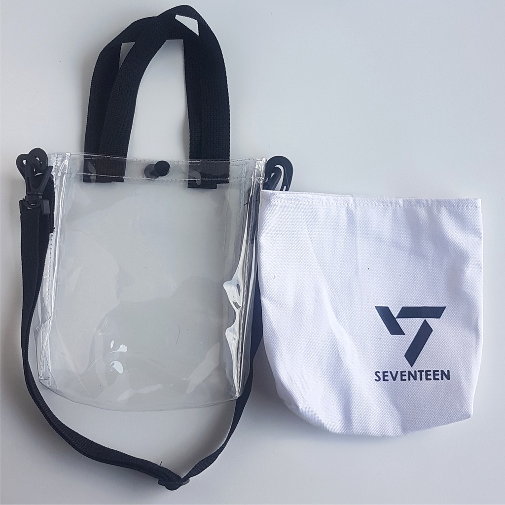 TAS SEVENTEEN SLING BAG 2 LAYERS MIKA DAN KANVAS KPOP KOREA