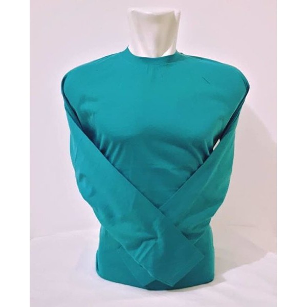 Jual kaos polos hijau tosca lengan panjang oblong polos tosca kaos pria Limited