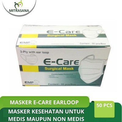 

Masker E-care 3 Ply With Earloop Isi 50 Pcs