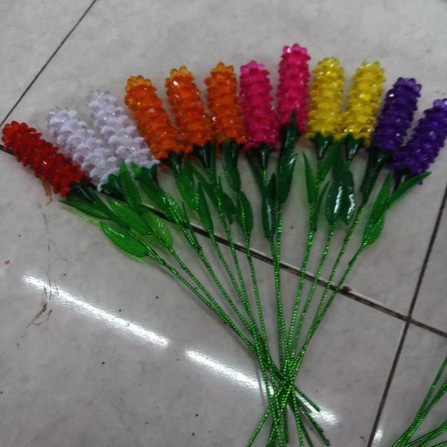 Bunga akrilik Lavender manik manik akrilik
