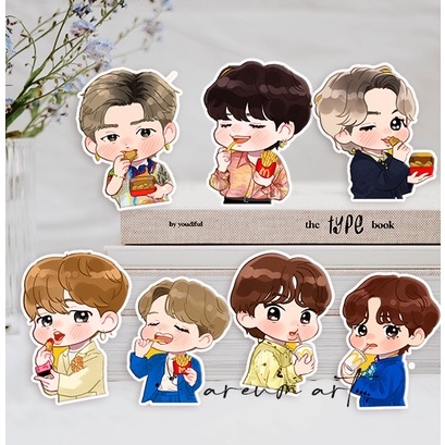 Sticker BTS X Mcd Cute Cartoon / bts x mcd meal / Sticker Waterproof