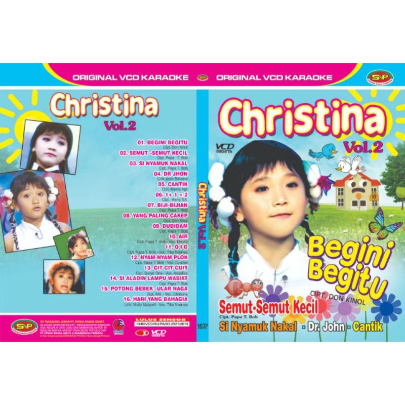 Kaset lagu anak original vcd karaoke Christina begini begitu vol.2
