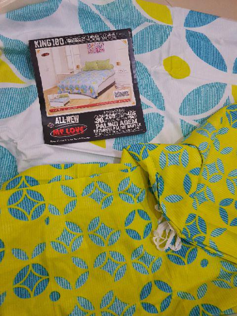 Sprei My Love Ukuran 180x200 King Size All New Tinggi 30cm Katun Motif