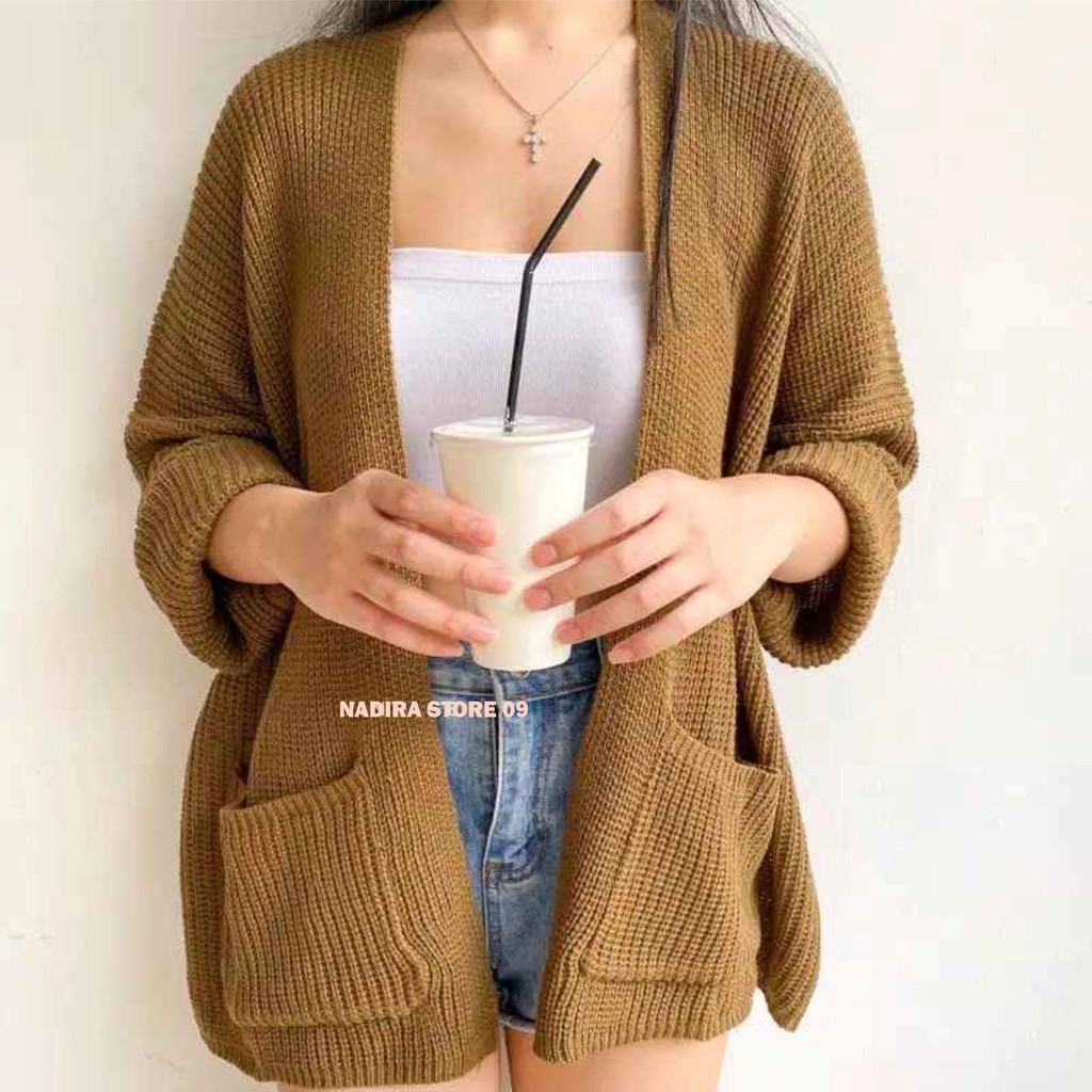 OVERSIZE LAVELLA CARDIGAN RAJUT WANITA TEBAL MURAH