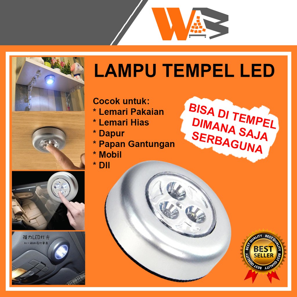 COD Lampu Tempel Dinding Lemari Kamar Tidur Dapur Led Touch Lamp Unik Portable Emergency Emergensi B99