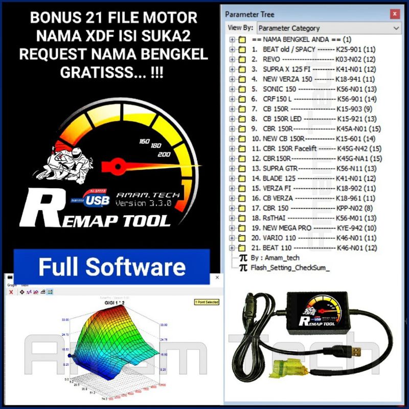 Alat Remap ECU Motor Honda