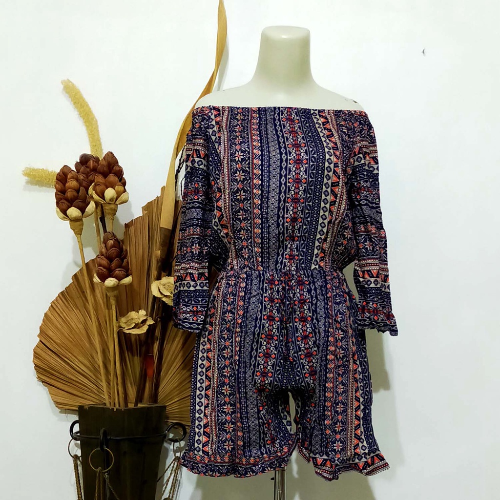 JAMSUIT SABRINA PENDEK TANGAN PANJANG (pilih motif)