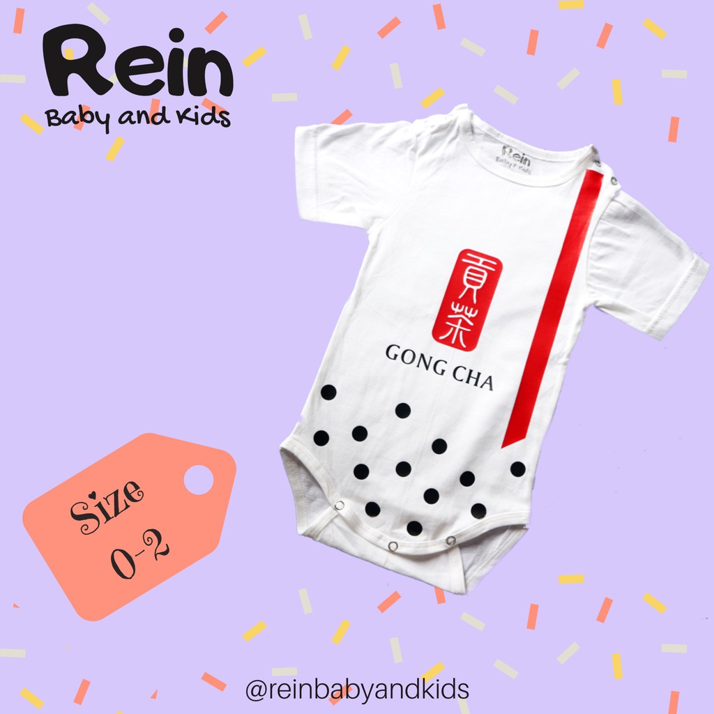 Boba Milk Tea Bubble Gong Cha Jumper Baby Gong Cha Time Plesetan Tmblr Baju Tshirt Katun Custom Satu