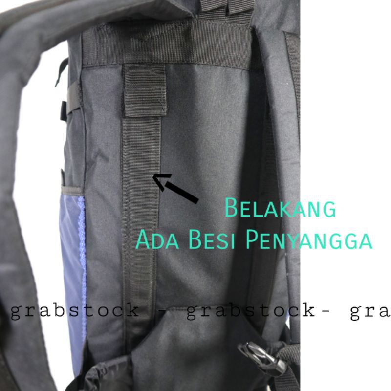 Grabstock Carrier Plus Raincover 65L Tas Hiking Camping Kualitas Premium