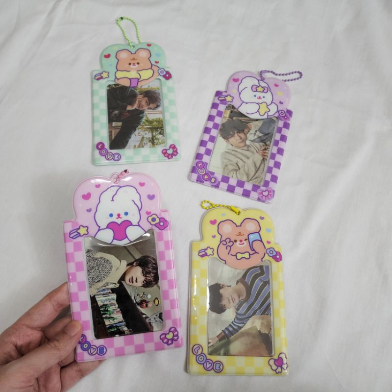 Cute Rabbit Photocard PC Holder Checkered