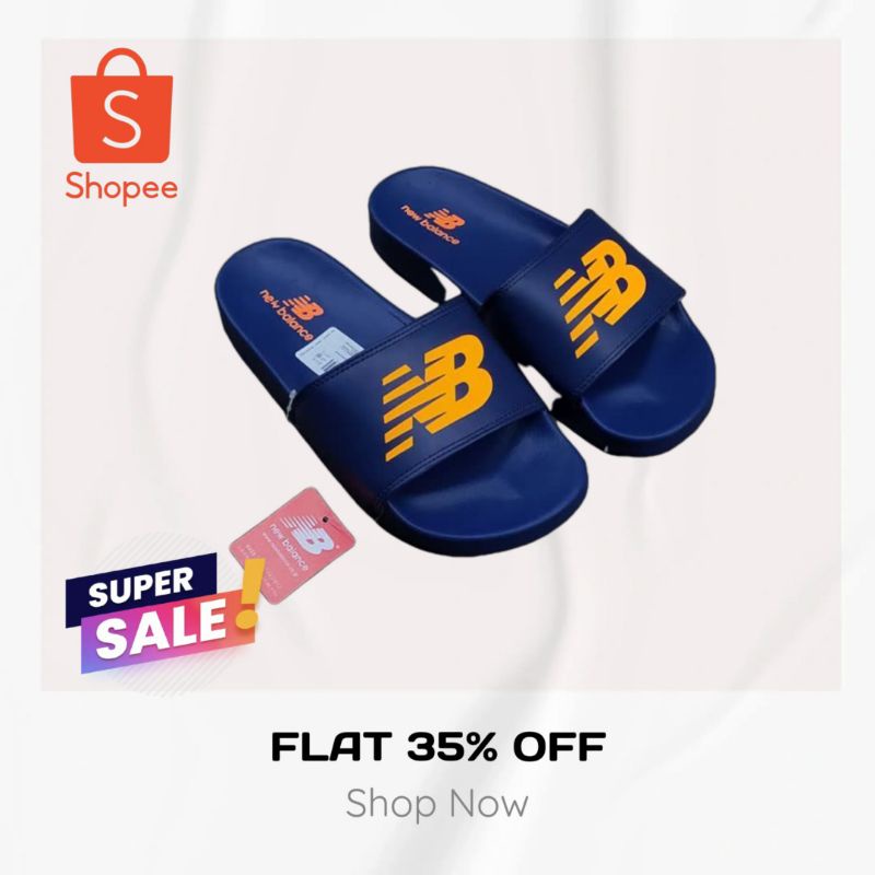 Sandal Slide New Balanc3 | Black White Navy Slide Nb Ori BNIB