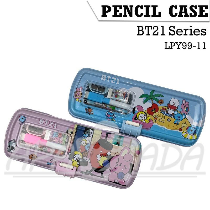 

Apazada - Kotak Pensil Kaleng BT21 Series 2 Tingkat Ada Isi / Tempat Pensil Kaleng 2 Susun