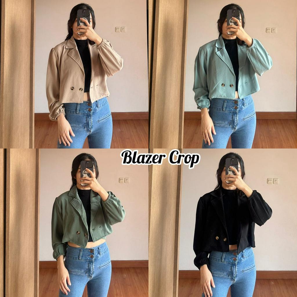 ASTRID SET INER KNIT OUTER BLAZER CROP CRINKLE /OUTER CROP CRINKLE WARNA WARNI