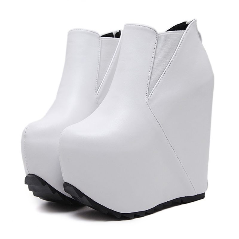 white platform boots heels