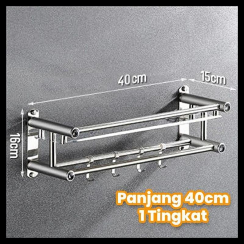 [COD] RAK GANTUNG KAMAR MANDI STAINLESS STEEL SINGLE TERMURAH