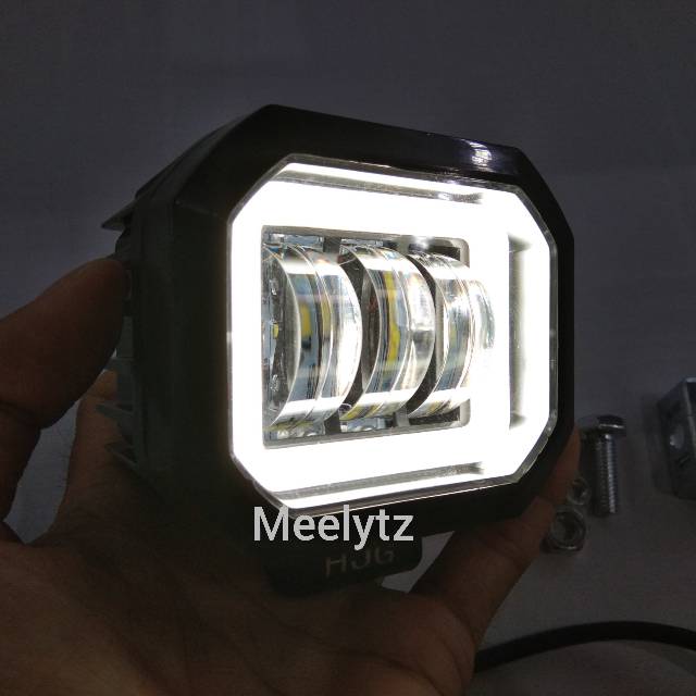 Lampu tembak sorot LED CWL 3 mata lensa 6D 60watt HJG cree angel eye Kotak