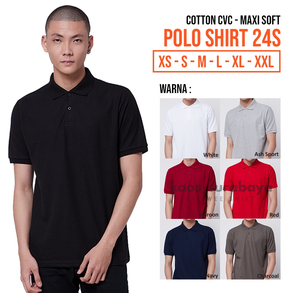  Kaos  Polo  Shirt Polos  Cotton CVC Pique Knit 24s Yarn 