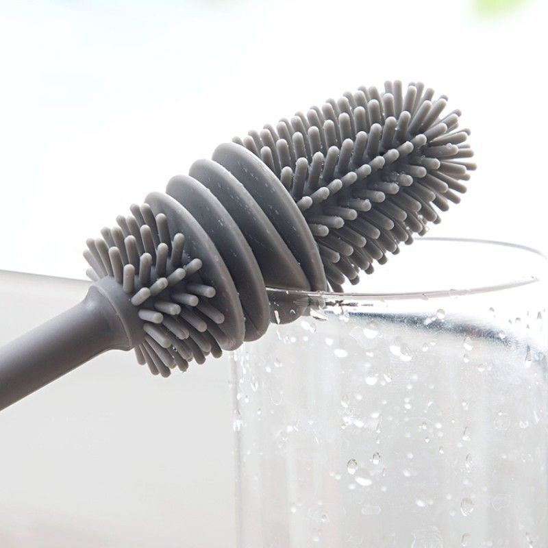 JY Sikat Botol Susu Silikon / Brush Gagang Panjang / Pembersih Alat Rumah Tangga / Bottle Silicone Brush