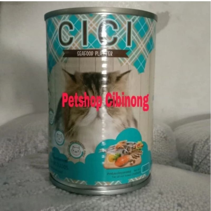 makanan kucing cici kaleng seafood platter 400gr