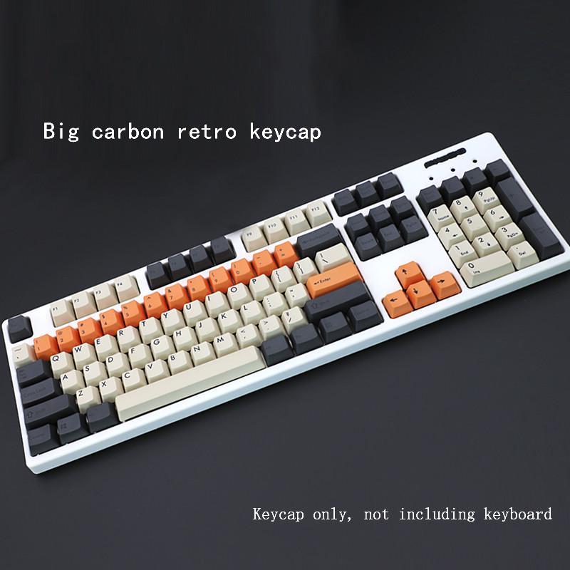 104-key PBT Sublimasi Keyboard Mekanik Karbon Besar Keycap Cherry Axis OEM Tinggi Merah Hijau Abu-abu Keyboard Mekanik Keycap