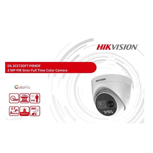 CCTV HIKVISION INDOOR DS-2CE72DFT-PIRXOF 2MP FULL TIME COLOR + SIRINE