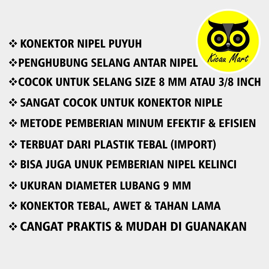 TEE TUBE T TE IMPORT KONEKTOR SAMBUNGAN SELANG AIR NIPPLE PUYUH NIPEL NIPPLE NIPPEL NIPLE NEPEL CNPL