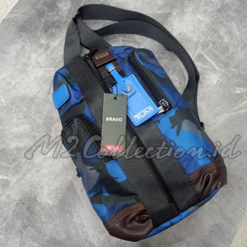 New Slingbag Tumi Saratoga Camo Blue Bodybag Tas Selempang Mirror Quality