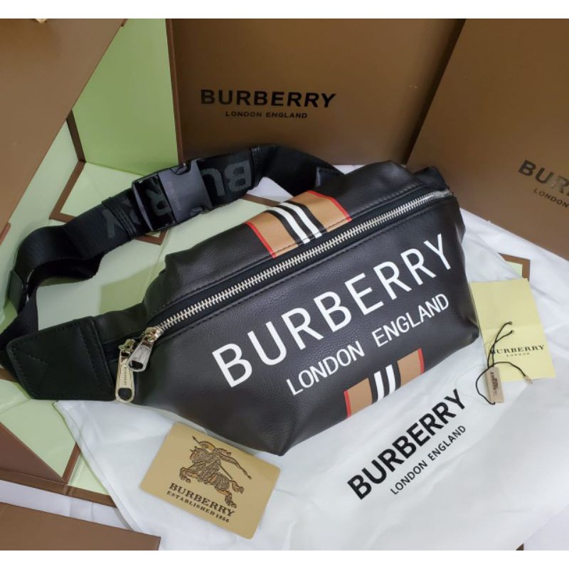 Waistbag BURBERRY Logo Sonny Icon Stripe Bumbag Kualitas Super Premium