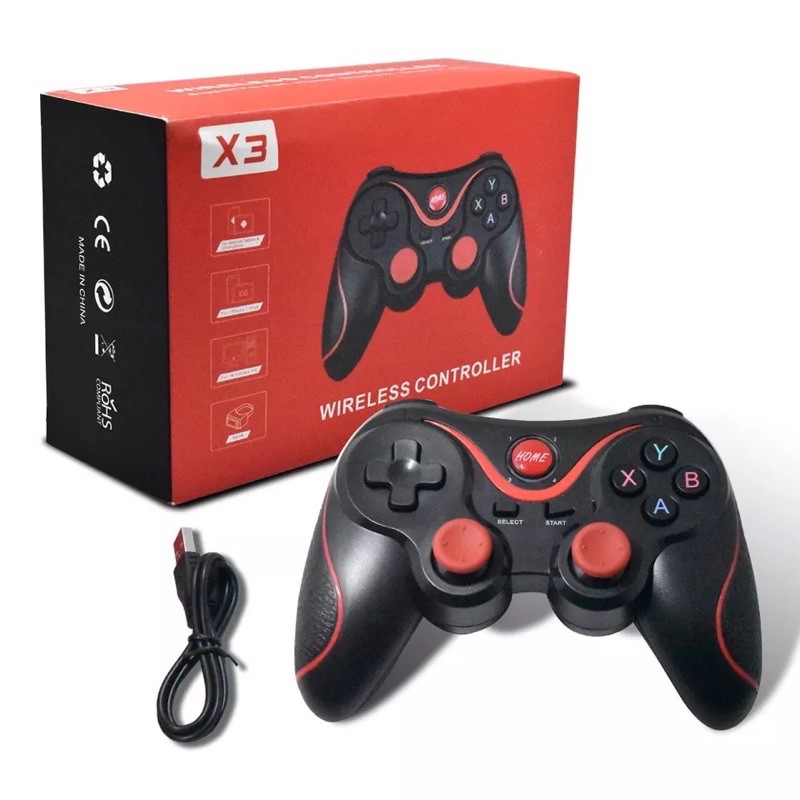 X3/T3 gamepad android tv bluetooth wireless murah/Joystick Gaming Mini Controller For Android Smartphone - HITAM- T3