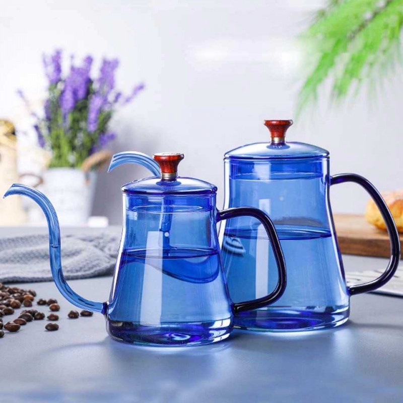 Teko Pitcher Kaca Unik Leher Angsa Teh Kopi Jus Borosilicate Glass