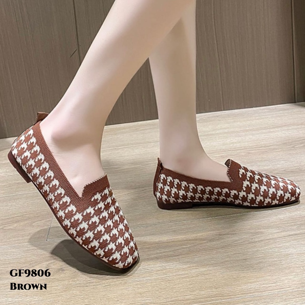 WYN SEPATU FLAT SHOES KNIT FABRIC CASUAL LADIES GF9806