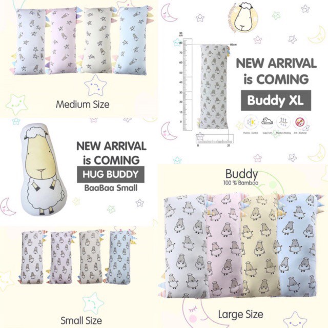 BAA BAA SHEEPZ Bed Time Buddy PILLOW BAMBOO/BEDTIME BUDDY CASE ( SARUNG BANTAL ) baabaasheepz Baabaa Bantal Bayi lembut hug buddy S M L