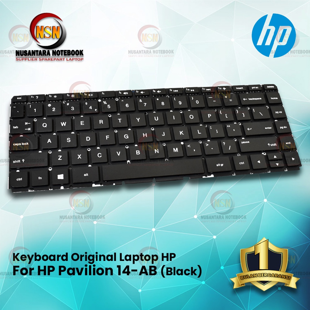 Keyboard Laptop HP Pavilion 14-AB 14-AB024TX 14- AB133TX Hitam Black